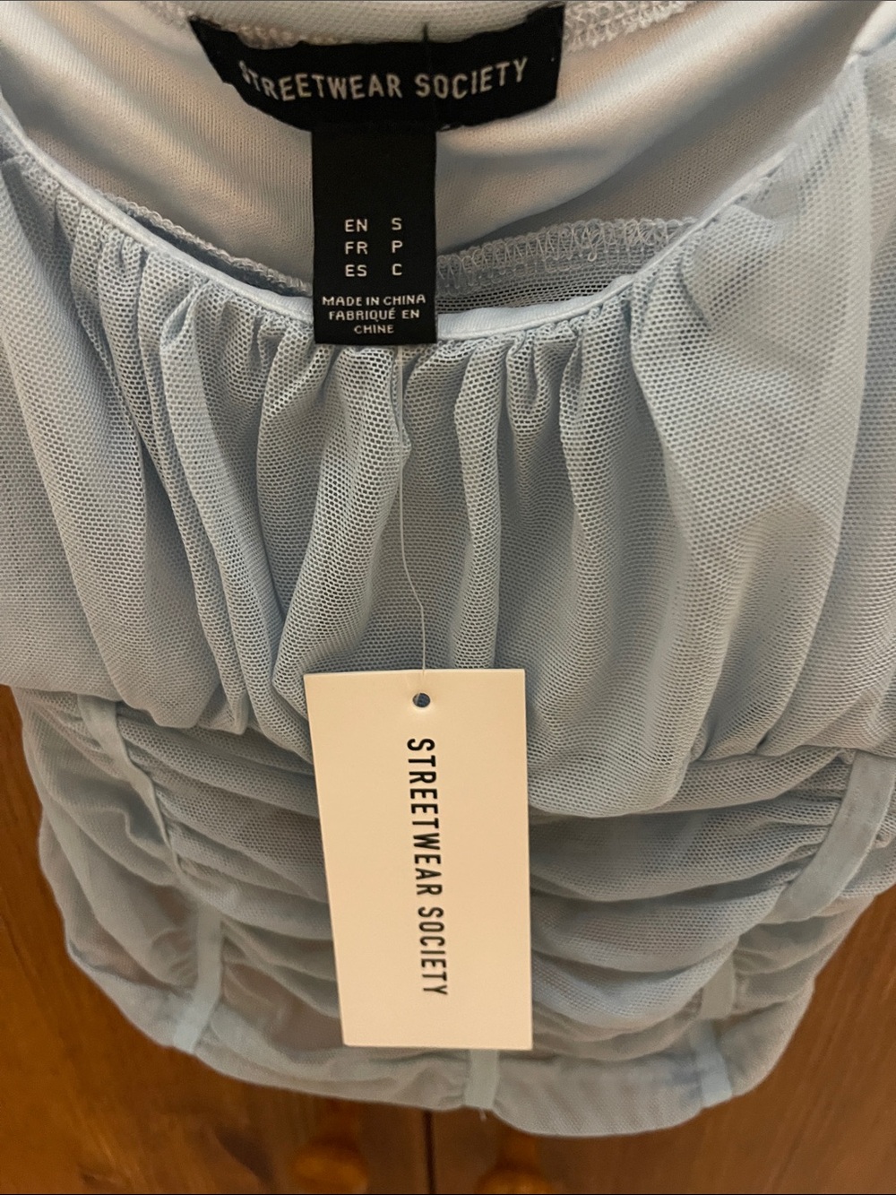 Light Blue Ruched Cami Top - Picture 5 of 6